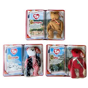 McDonald's Ty Beanie Baby International Bears Trio - Osito, Germania, Spangle